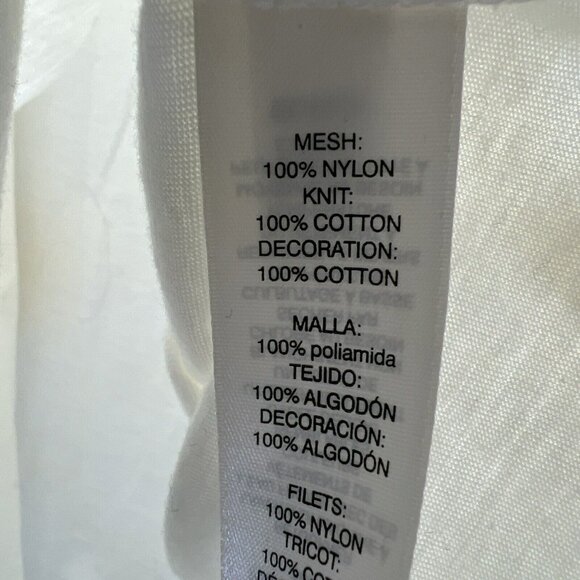 Chicos Women's Blouse Size XL Mesh Overlay Lined Stretch Lace Cotton Long Sleeve - Picture 7 of 9